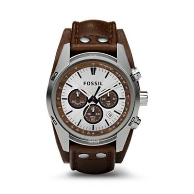 Gents tan chronograph leather strap watch ch2565
